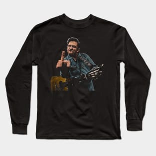 Johnny Cash Retro Artwork Long Sleeve T-Shirt